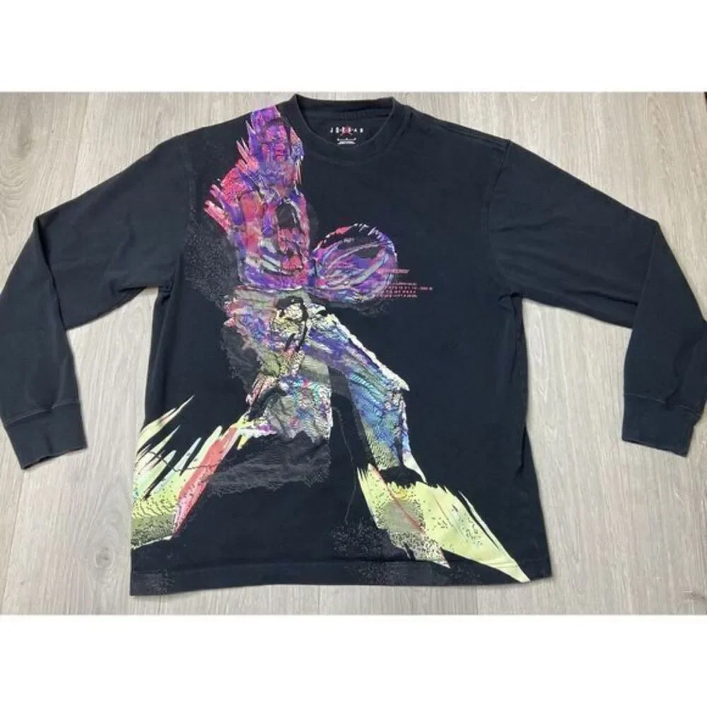 Nike Air Jordan‎ T-Shirt Mens Med Black 23 Engineered '85 Basketball Long Sleeve